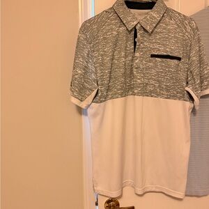 Adidas Gray and White Polo Shirt